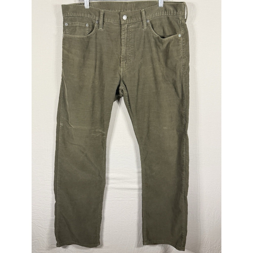 Levi's 514 Straight Corduroy Pants Mens 38x32 Olive Green Cotton Stretch Casual